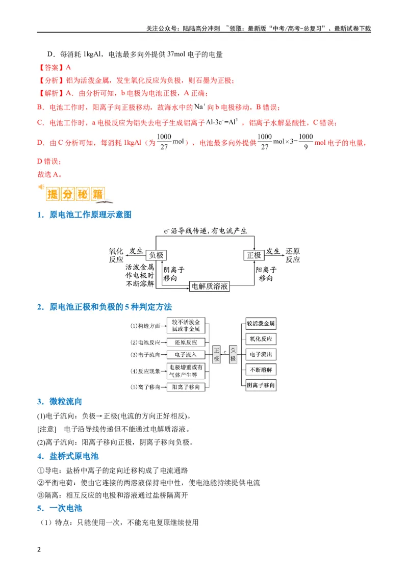 《题型11新型电化学装置分析（解析版）_05-化学-高考总复习_二轮复习_2024年_2024年新高考化学二轮复习热点题型归纳与变式演练》第2页预览