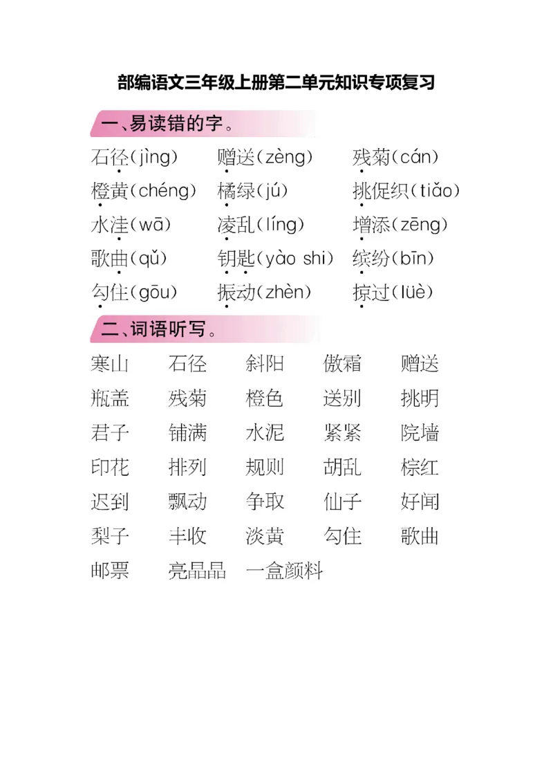 《三年级语文上册单元知识专项复习_小学1-6年级全科全套_1-6年级全科上册_三年级_语文_语文三上单元知识点》第5页预览