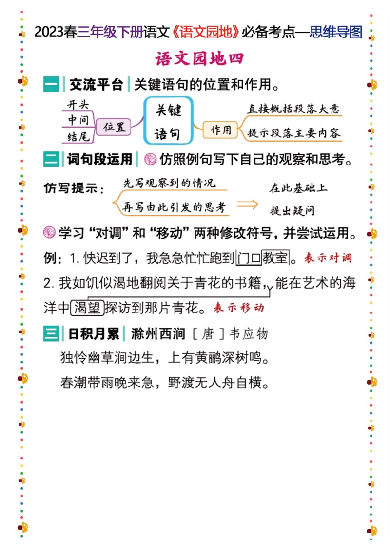 《三年级语文下册语文园地考点总结_小学1-6年级全科全套_1-6年级全科下册_三年级_三年级下语文_语文三下语文园地积累》第4页预览