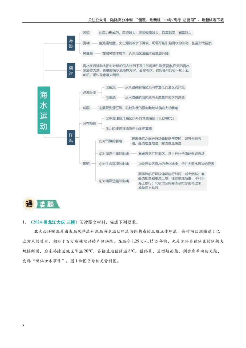 《大题03海水水性质与海水运动（3大热点角度）（教师版）（黑吉辽蒙专用）_07-地理-高考总复习_专项复习_2025年_2025年高考地理大题突破+限时集训（黑吉辽蒙专用）》第7页预览