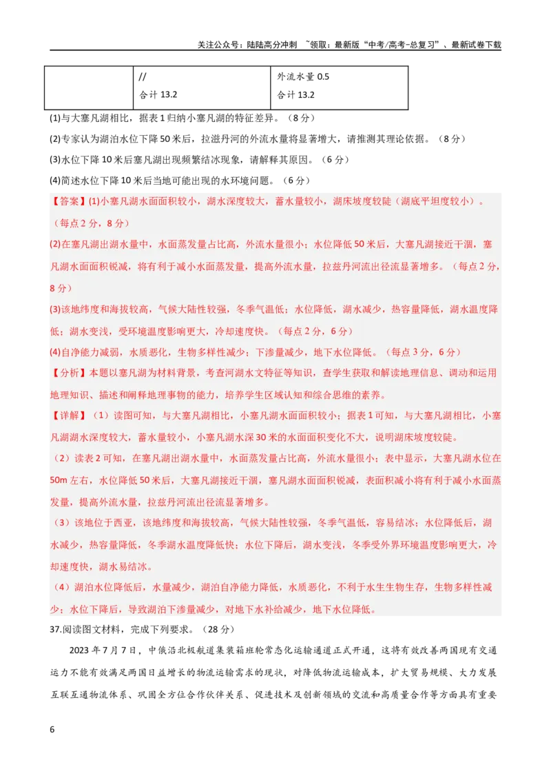 《大题预测01（全国通用）（解析版）_07-地理-高考总复习_专项复习_2024年_2024年新高考地理大题突破限时集训大题专题精做_资料》第6页预览