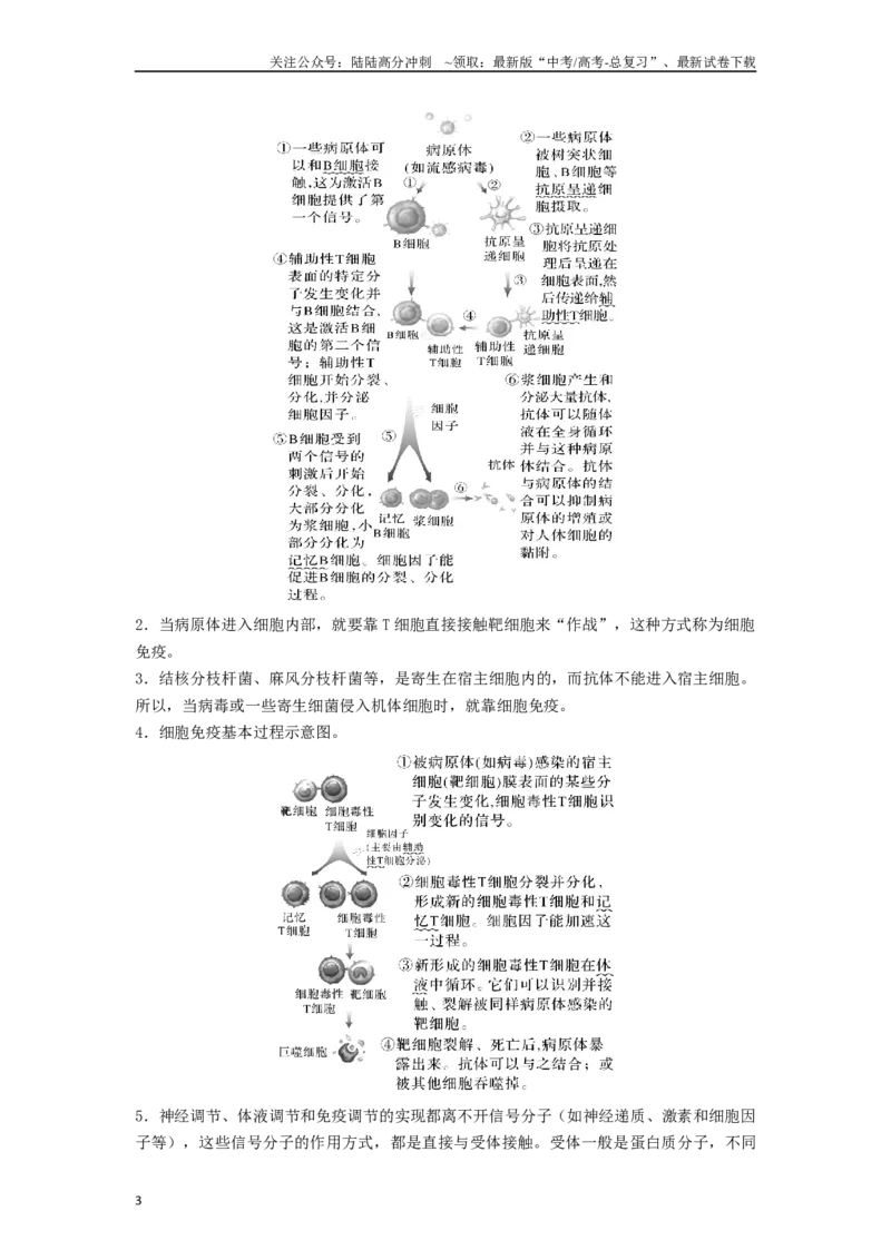 《专题17体液调节和免疫调节（原卷版）_06-生物-高考总复习_一轮复习_2024年_2024年高考生物一轮复习讲义抢分特训易错考点真题_2019人教版选择性必修(9)份》第3页预览