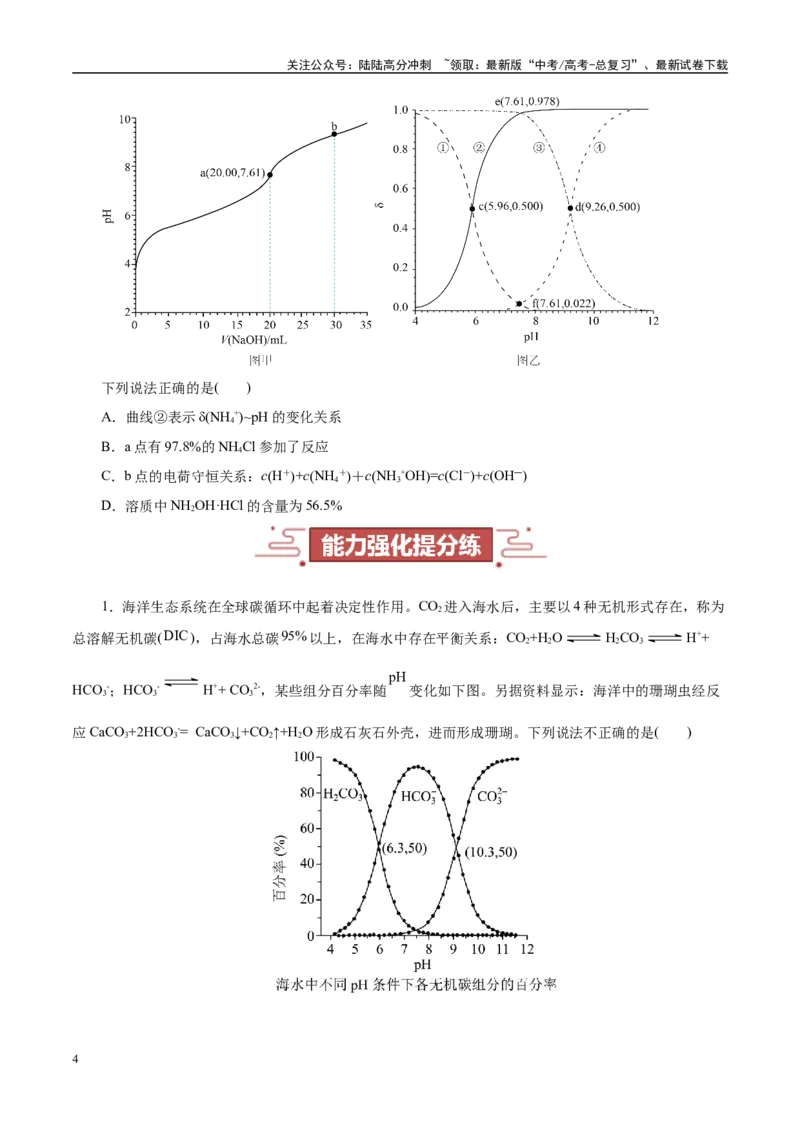 《题型11粒子曲线（学生版）-12页_05-化学-高考总复习_专项复习_2025年_2025年高考化学强化提分练（新八省专用）》第4页预览