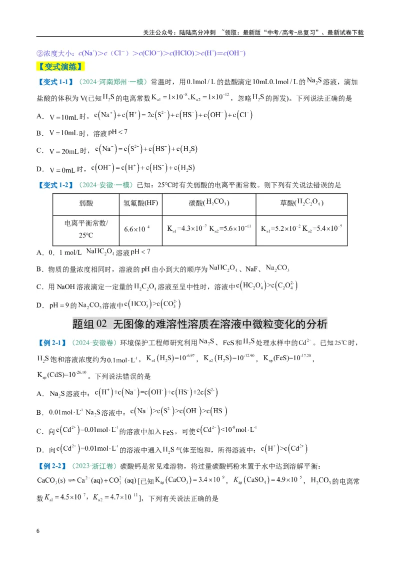 《题型14电解质溶液（原卷版）_05-化学-高考总复习_二轮复习_2025年_2025年高考化学二轮热点题型归纳与变式演练（新高考通用）》第6页预览