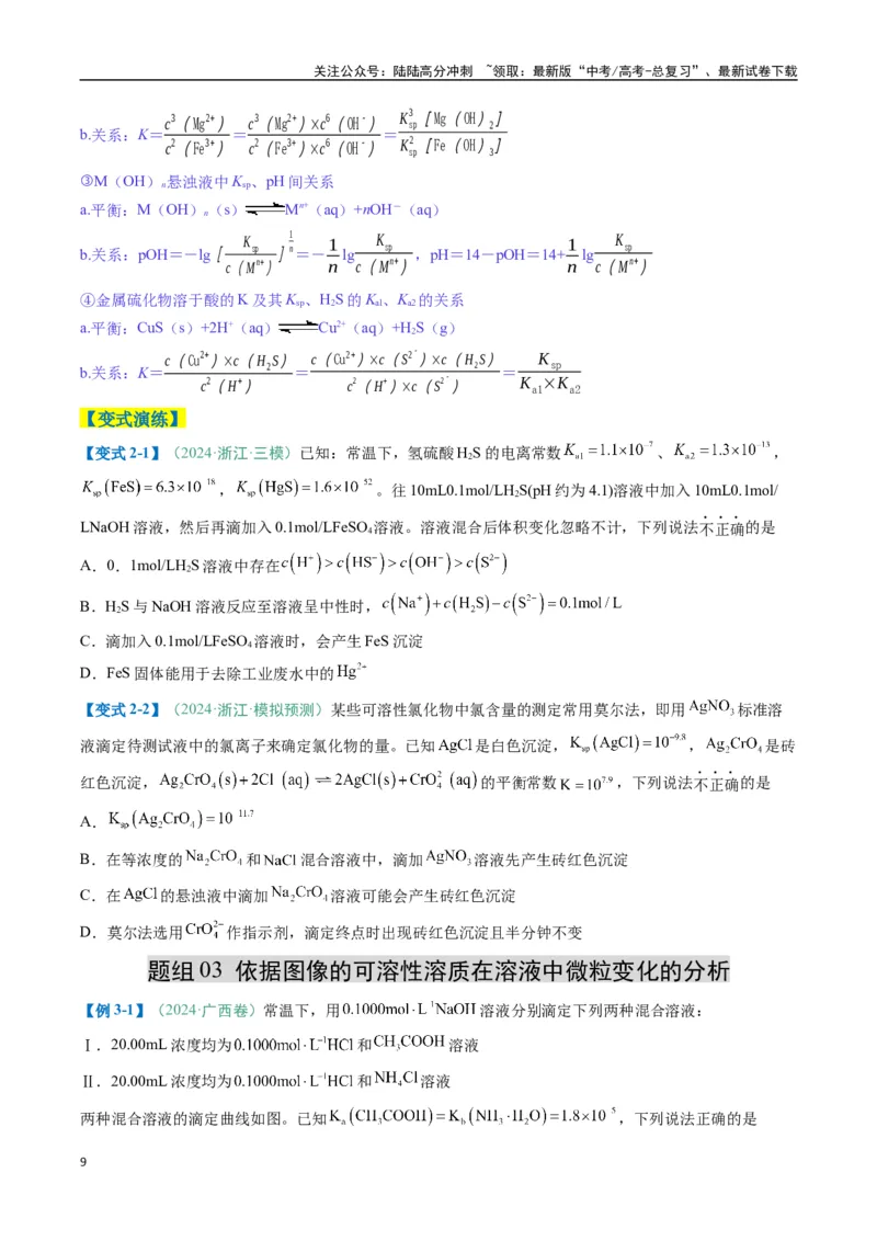 《题型14电解质溶液（原卷版）_05-化学-高考总复习_二轮复习_2025年_2025年高考化学二轮热点题型归纳与变式演练（新高考通用）》第9页预览