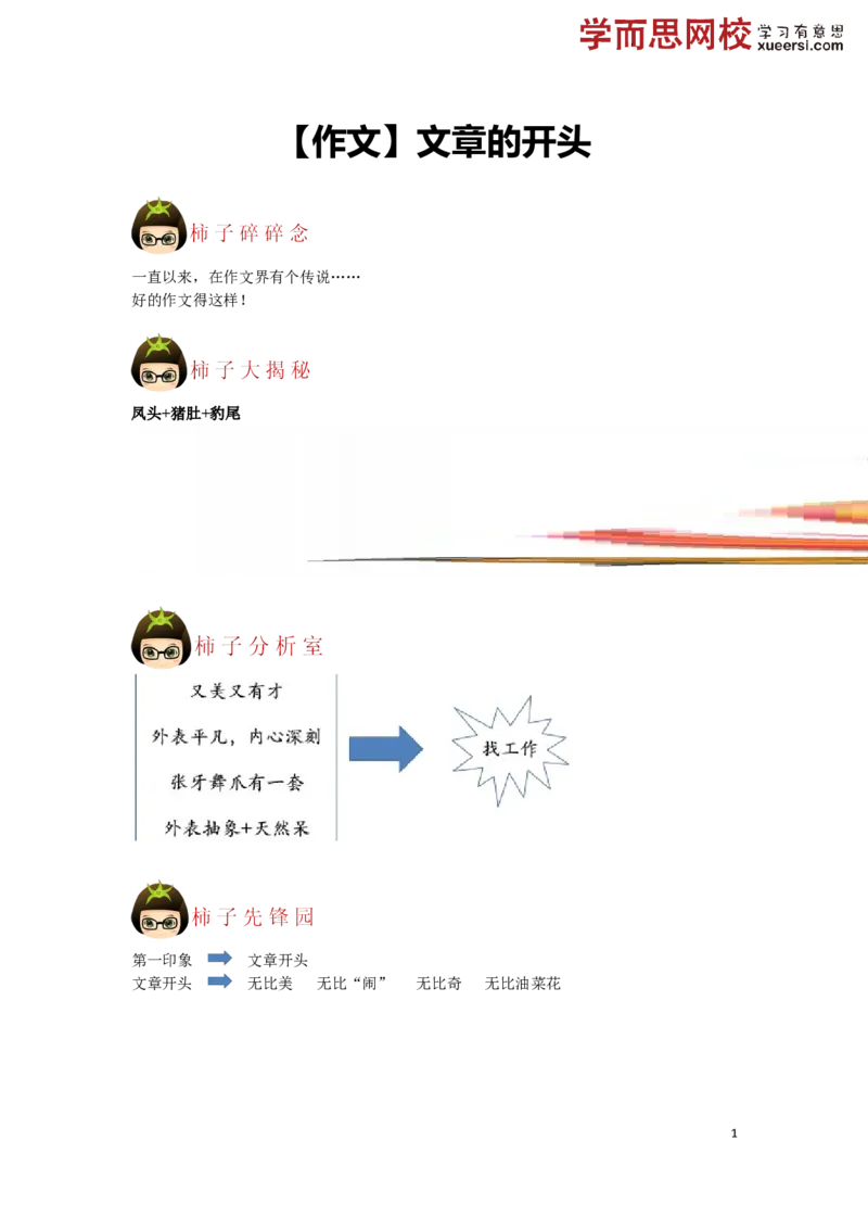 《作文文章的开头春季课程_小学1-6年级全科全套_2024更新专题_小学作文专题资料_小学作文1-6年级阅读理解课程_四年级作文_四年级作文01_第08讲作文文章的开头春季课程》第1页预览