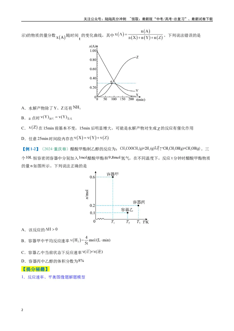 《题型13化学反应速率与平衡（原卷版）_05-化学-高考总复习_二轮复习_2025年_2025年高考化学二轮热点题型归纳与变式演练（新高考通用）》第2页预览