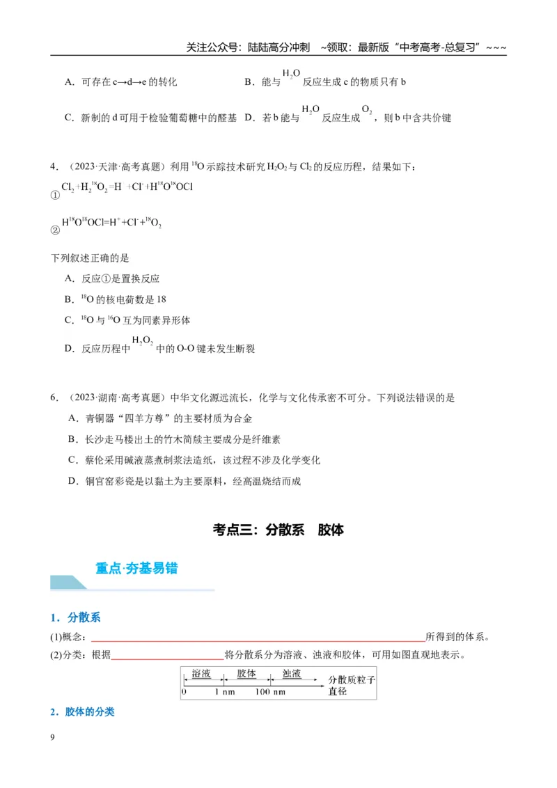 《（重点·方法·点拨）第04讲元素与物质的分类-（学生版）_05-化学-高考总复习_一轮复习_2026年-化学高考一轮复习_2026年高考化学大一轮复习卓越讲义重难点-G355_资料》第9页预览