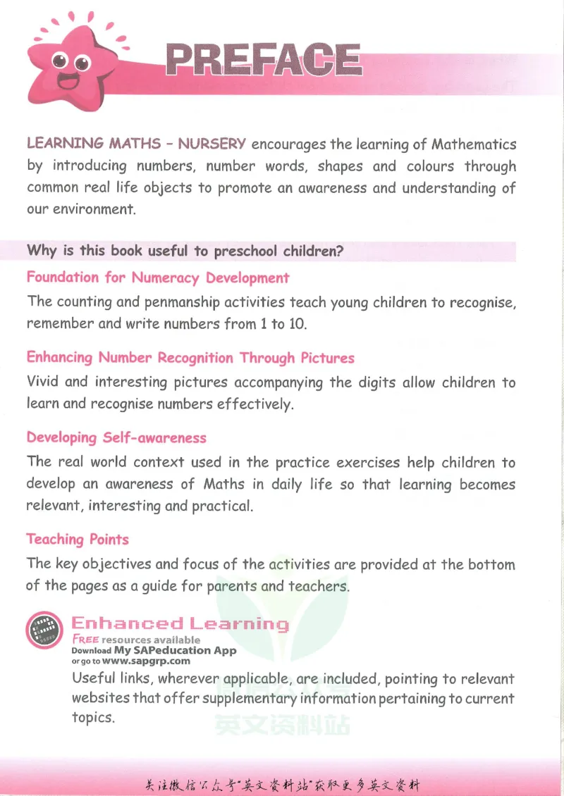 《新加坡SAPLearningMathematics数学教材幼儿预备级_小初高学习资料合集（每天更新）_国外原版英文教辅汇总_新加坡SAP系列_新加坡SAPLearningMathematics数学教材》第4页预览