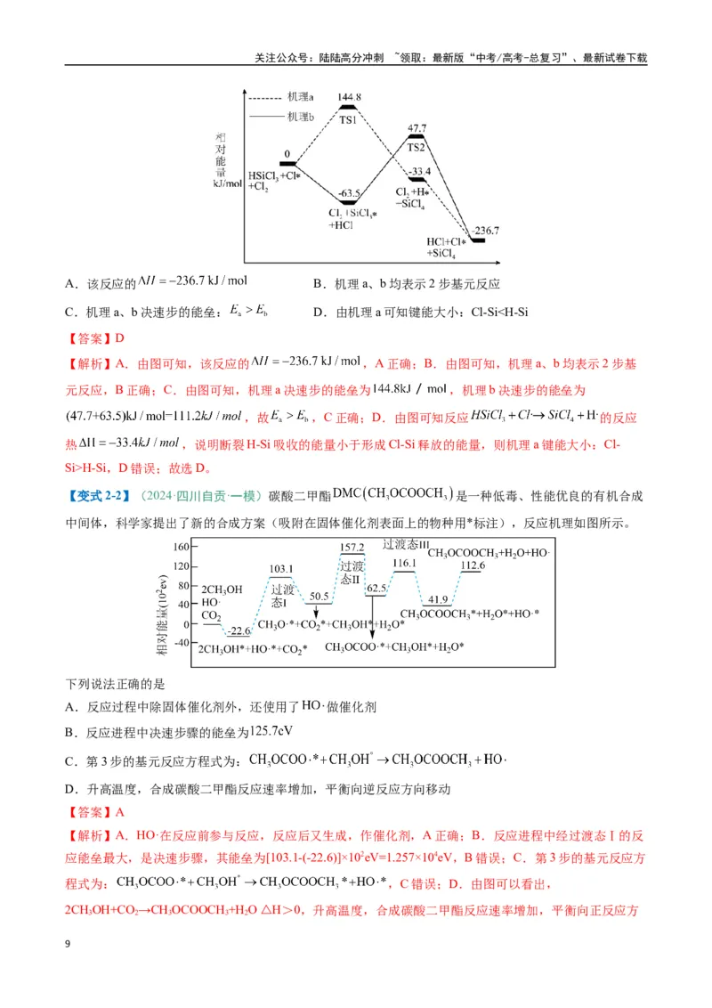 《题型10陌生反应机理图（解析版）_05-化学-高考总复习_二轮复习_2025年_2025年高考化学二轮热点题型归纳与变式演练（新高考通用）》第9页预览