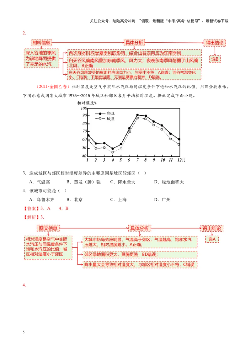 《微专题雨雾云（讲义）（教师版）_07-地理-高考总复习_二轮复习_2025年_2025年高考地理二轮复习课件+讲义+练习（新高考通用）_专题3大气运动》第5页预览