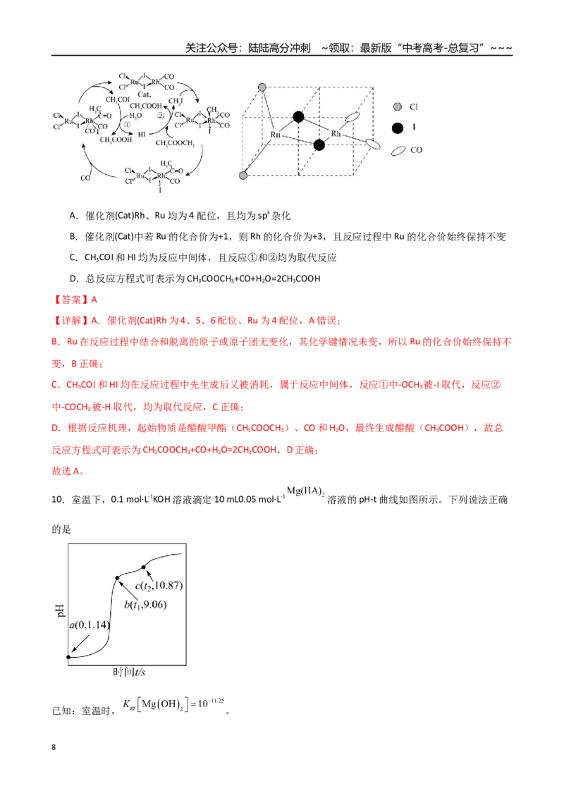 《高考化学一轮复习检测卷（福建卷）（全解全析）_05-化学-高考总复习_一轮复习_2026年-化学高考一轮复习_2026年高考化学一轮课件+讲义+练习（福建专用）-G328》第8页预览