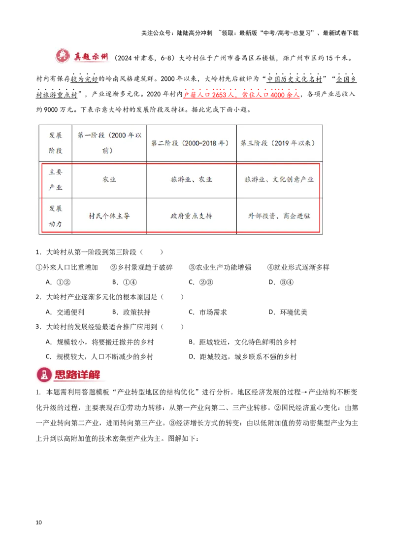《模板10区域发展（答题模板）-（解析版）_07-地理-高考总复习_专项复习_2025年_2025年高考地理答题技巧与答题模板（全国通用）》第10页预览