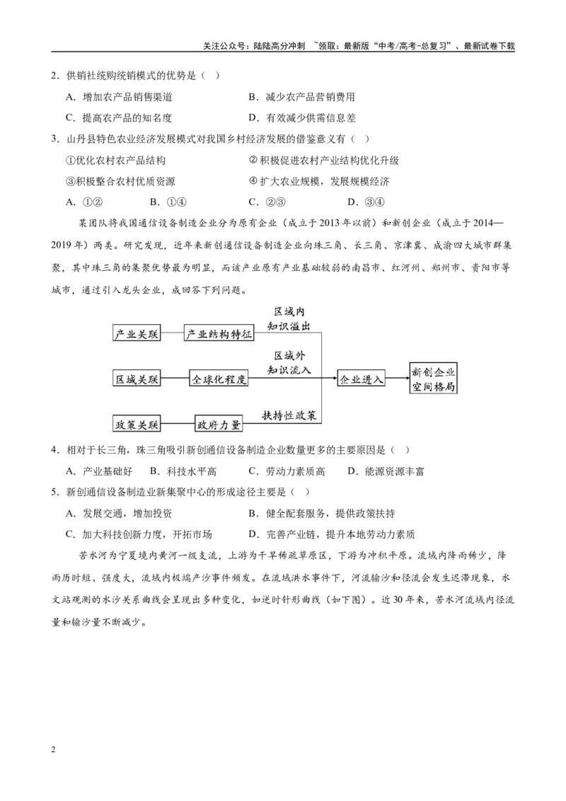 《地理（福建卷）（考试版）_07-地理-高考总复习_专项复习_2025年_2025年高考第一二三次模拟卷（多地区）地理_2025年高考地理第一次模拟卷23套》第2页预览