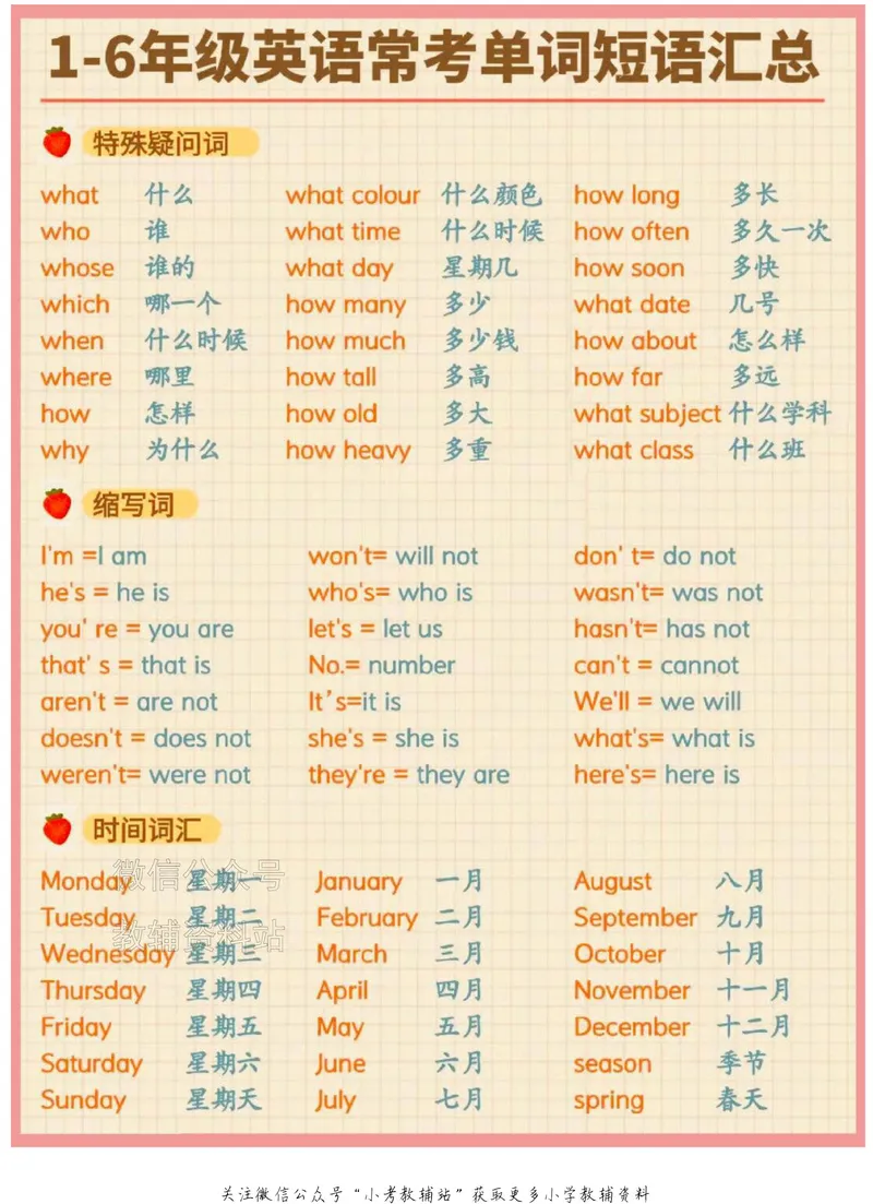 《小学英语3000高频词分类大全_小初高学习资料合集（每天更新）_小学英语3000高频词分类大全》第9页预览