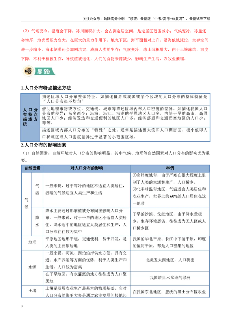 《大题06人口分布与人口变化的原因及影响（4大热点角度）（教师版）（黑吉辽蒙专用）_07-地理-高考总复习_专项复习_2025年_2025年高考地理大题突破+限时集训（黑吉辽蒙专用）》第3页预览