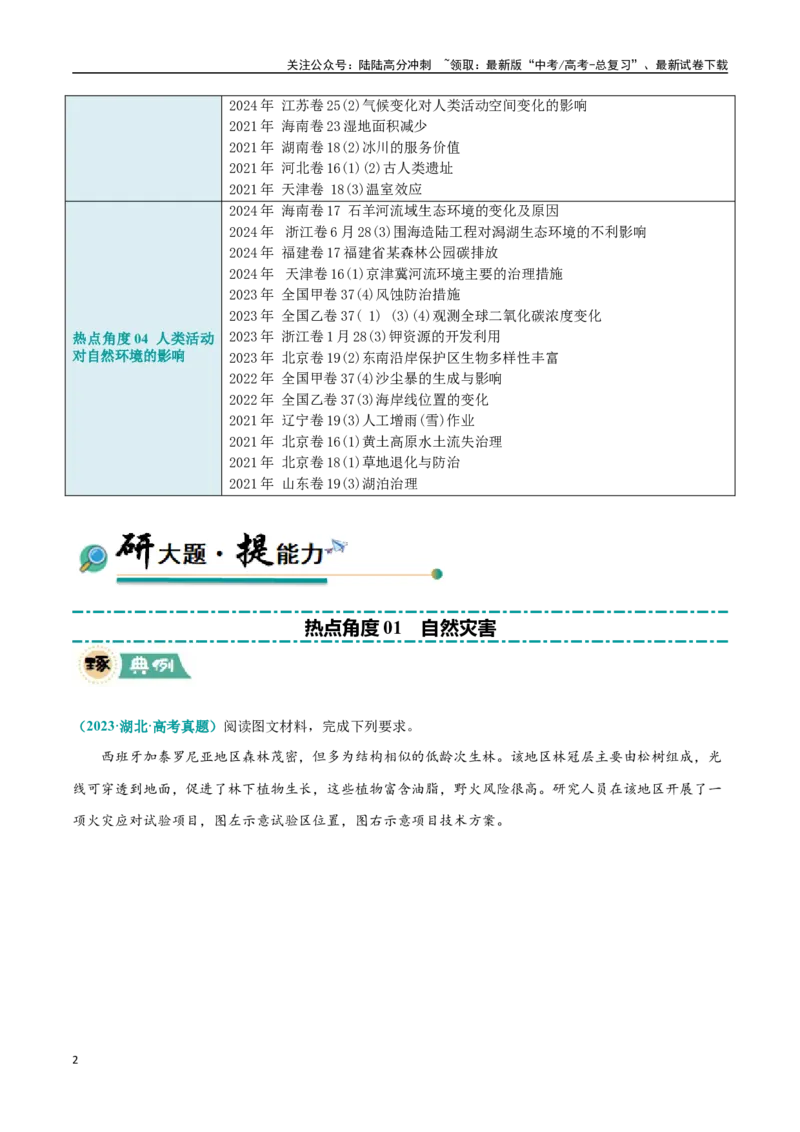 《大题05自然地理与人类活动的相互关系（4大热点角度）（教师版）_07-地理-高考总复习_专项复习_2025年_2025年高考地理大题突破+限时集训（新高考通用）》第2页预览