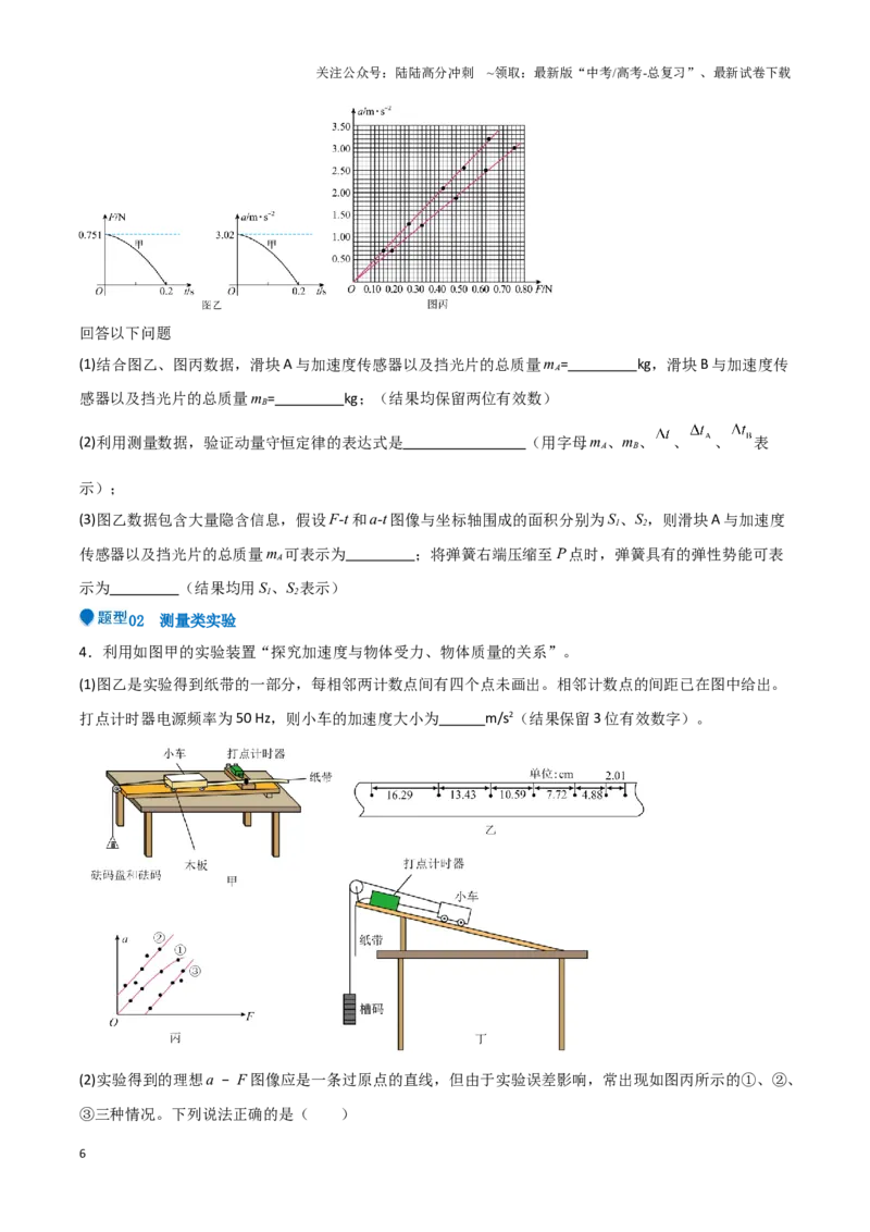 《专题14力学试验（学生版）-24页_04-物理-高考总复习_专项复习_2025年_2025年高考物理压轴题专项训练（新高考通用）_资料》第6页预览