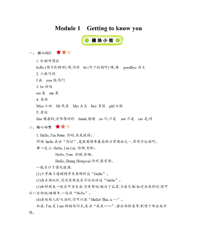 《三（上）英语（牛津上海版）知识清单-Module1-4_小学1-6年级全科全套_1-6年级全科上册_三年级_英语_A三年级英语（牛津上海版）_牛津英语三上知识总结》第1页预览