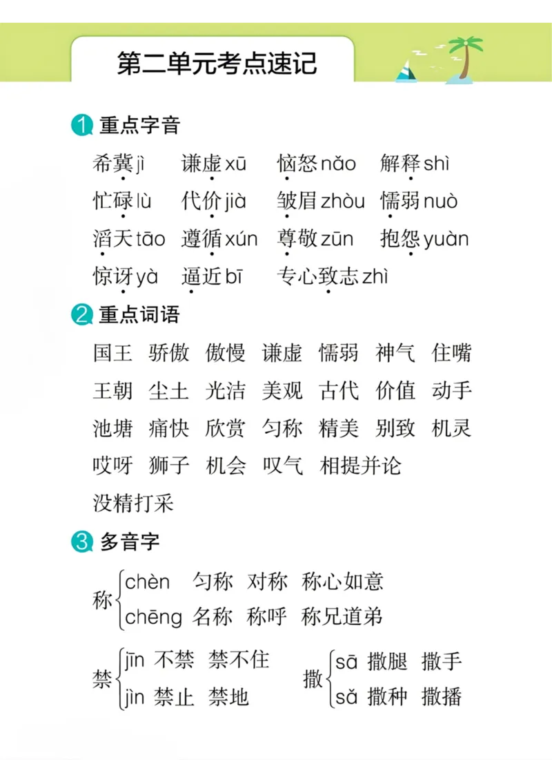 《三年级语文下册1-8单元考点速记_小学1-6年级全科全套_1-6年级全科下册_三年级_三年级下语文_语文三下单元知识总结》第5页预览