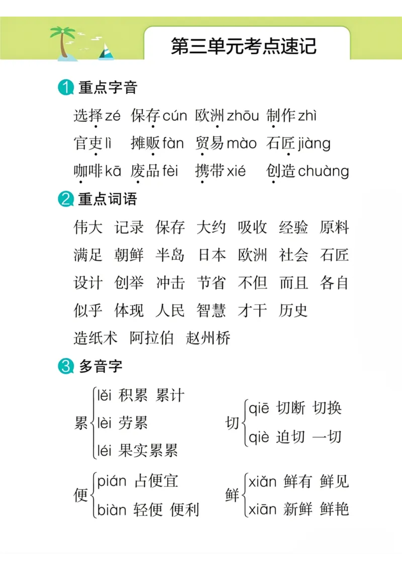 《三年级语文下册1-8单元考点速记_小学1-6年级全科全套_1-6年级全科下册_三年级_三年级下语文_语文三下单元知识总结》第9页预览