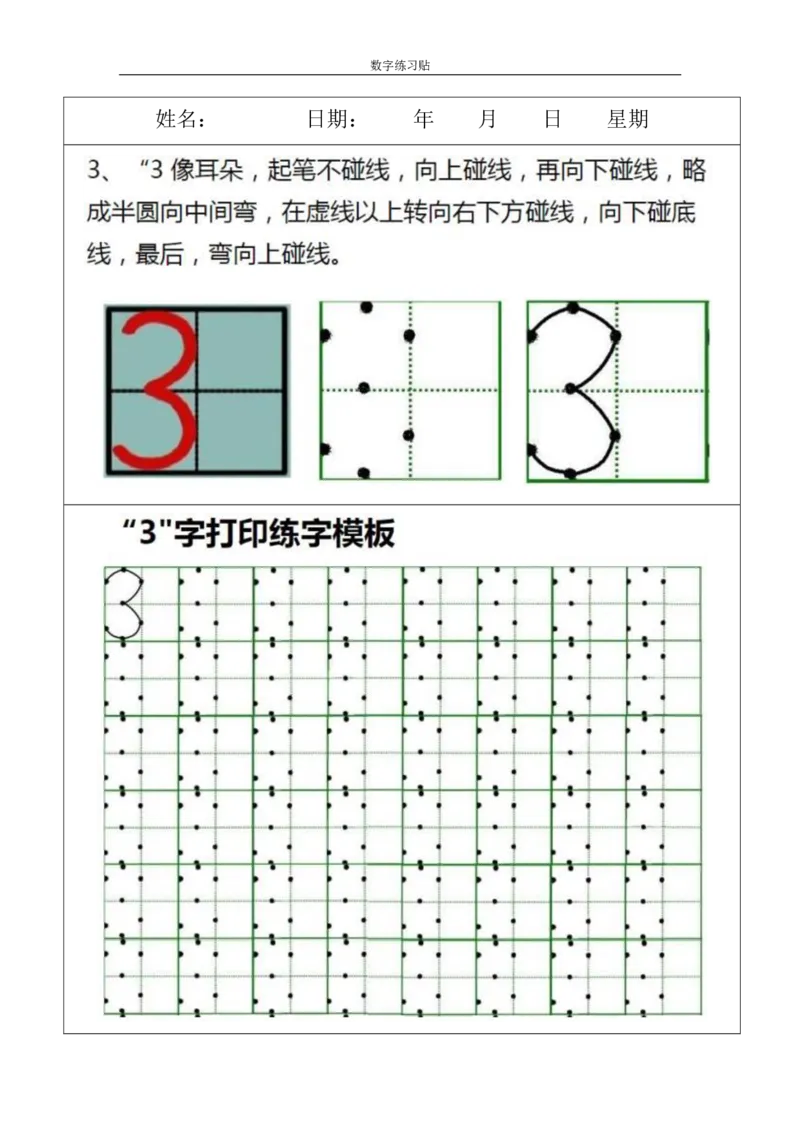 《小学0-9数字书写规范字贴(1)_小学1-6年级全科全套_1-6年级全科上册_一年级_数学_A一年级数学(通用版)_通用版数学一上专项练习》第3页预览