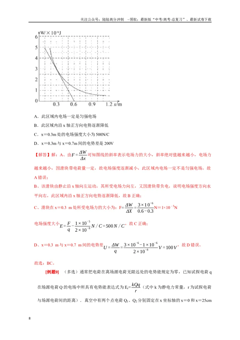《专题16电场能的性质（解析版）_04-物理-高考总复习_专项复习_2024年_2024高考物理三轮冲刺复习热点知识讲练题型归纳练_资料》第8页预览