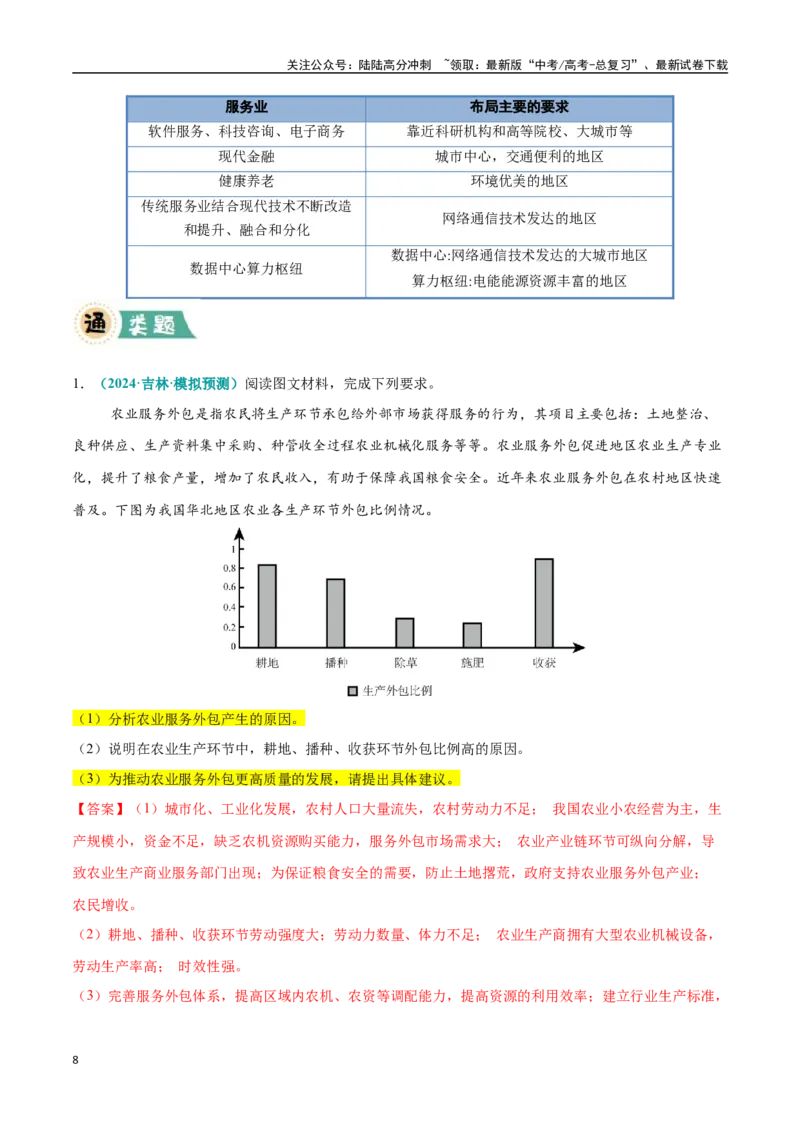 《大题10服务业区位因素及发展措施（3大热点角度）（教师版）（黑吉辽蒙专用）_07-地理-高考总复习_专项复习_2025年_2025年高考地理大题突破+限时集训（黑吉辽蒙专用）》第8页预览