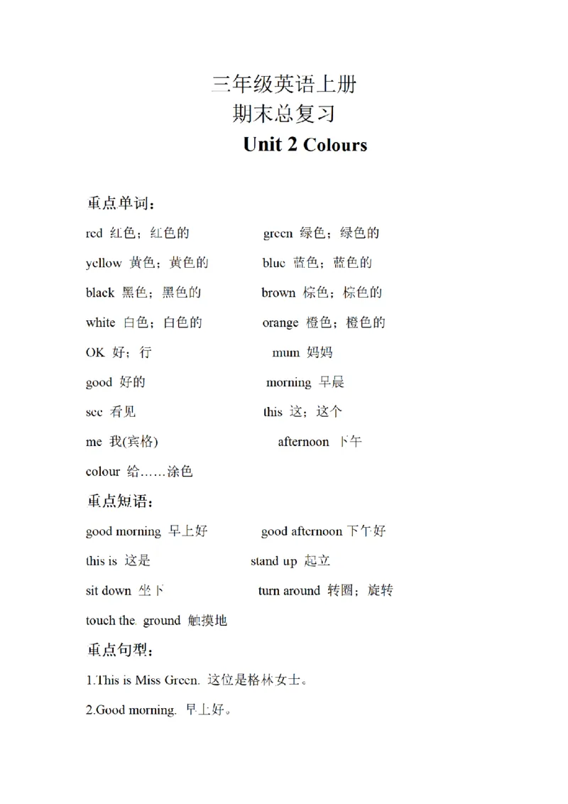 《三（上）英语（人教版PEP）Unit1-6知识梳理+巩固练习_小学1-6年级全科全套_1-6年级全科上册_三年级_英语_A三年级英语（人教PEP）_人教PEP英语三上知识总结》第4页预览