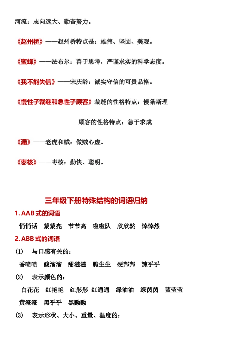 《三年级下册语文全册重点知识点归纳(1)_小学1-6年级全科全套_1-6年级全科下册_三年级_三年级下语文_语文三下课前预习专项》第3页预览