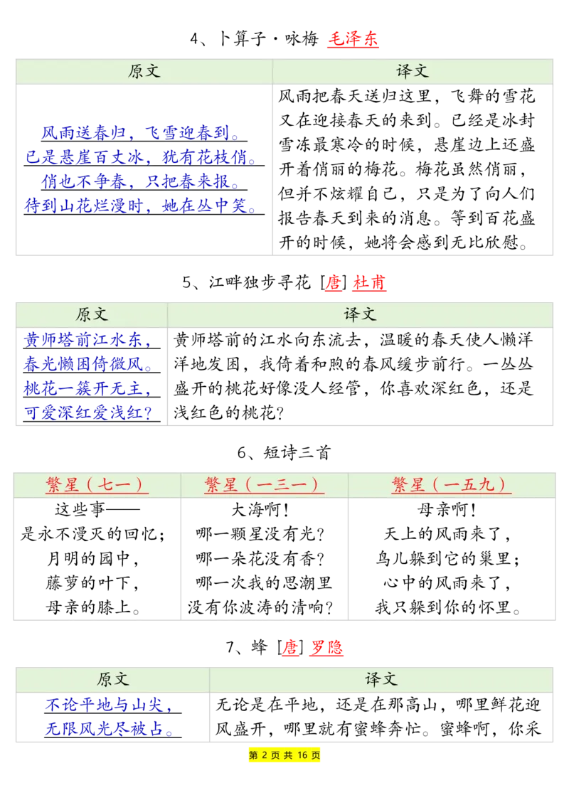 《四年级语文下册寒假预习必备重点常考内容_小学1-6年级全科全套_1-6年级全科下册_四年级_其他补充资料_热门资料_语文》第2页预览