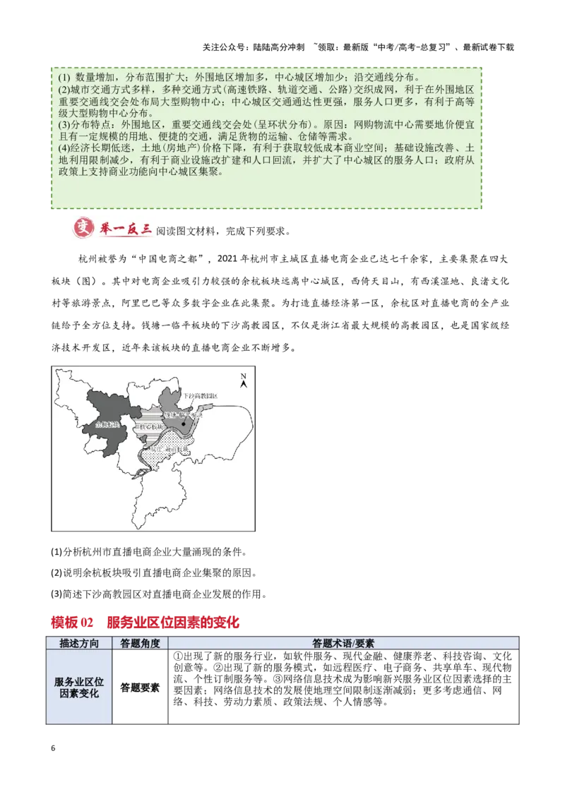 《模板08服务业与交通运输（答题模板）-（原卷版）_07-地理-高考总复习_专项复习_2025年_2025年高考地理答题技巧与答题模板（全国通用）》第6页预览