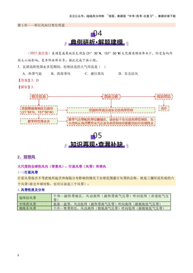 《微专题风（讲义）（解析版）_07-地理-高考总复习_二轮复习_2025年_2025年高考地理二轮复习课件+讲义+练习（新高考通用）_专题3大气运动》第9页预览