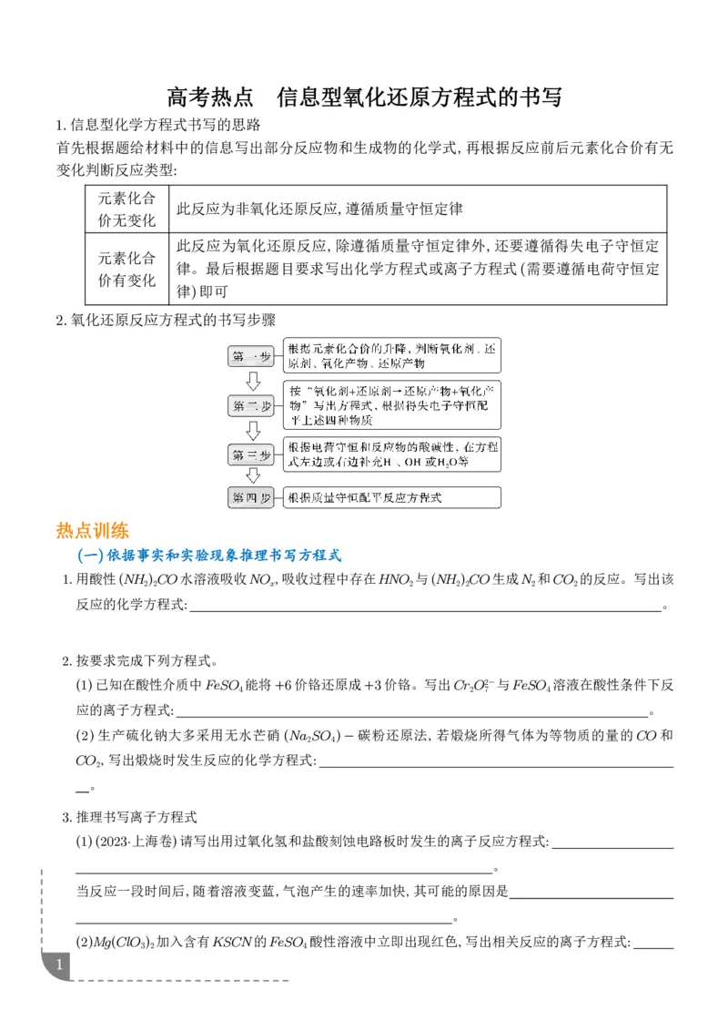 《信息型氧化还原方程式的书写--2027年高考化学学生版_2024-2027高三（6-6月题库）_2026年06月高三试卷（数理化）_2026年6月高中化学试题汇编_0611化学》第1页预览