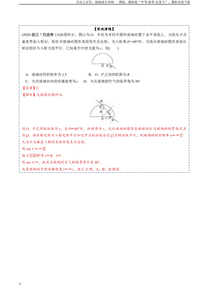 《专题15光学-2024年高考物理一轮复习知识清单（全国通用）_04-物理-高考总复习_一轮复习_2024年_2024年高考物理一轮复习知识清单必背总结全国通用_资料》第8页预览
