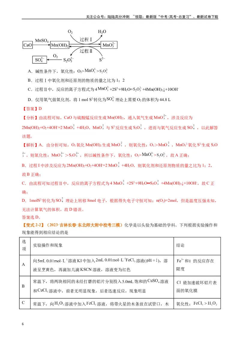 《题型04氧化还原反应（解析版）_05-化学-高考总复习_二轮复习_2024年_2024年新高考化学二轮复习热点题型归纳与变式演练_精品2024年高考化学二轮热点题型归纳与变式演练（新高考通用）22份》第6页预览