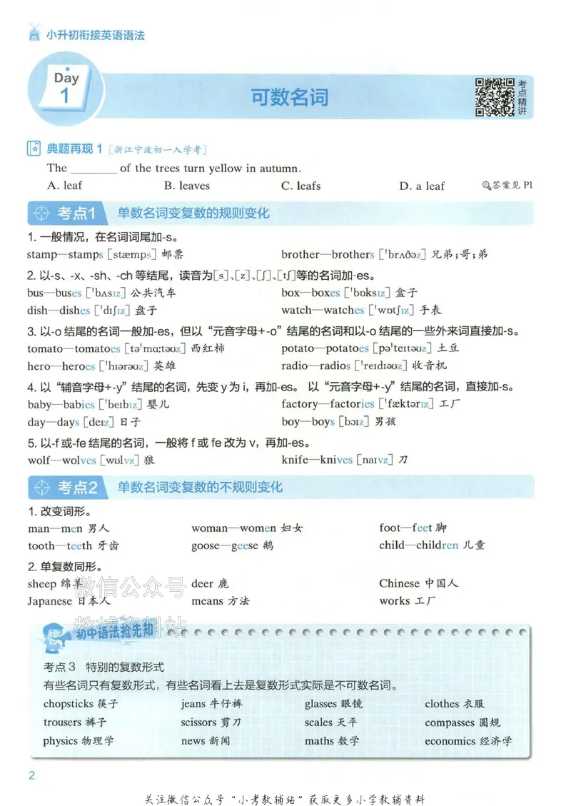 《星火英语小升初衔接英语语法_小初高学习资料合集（每天更新）_星火英语小升初衔接英语语法》第10页预览