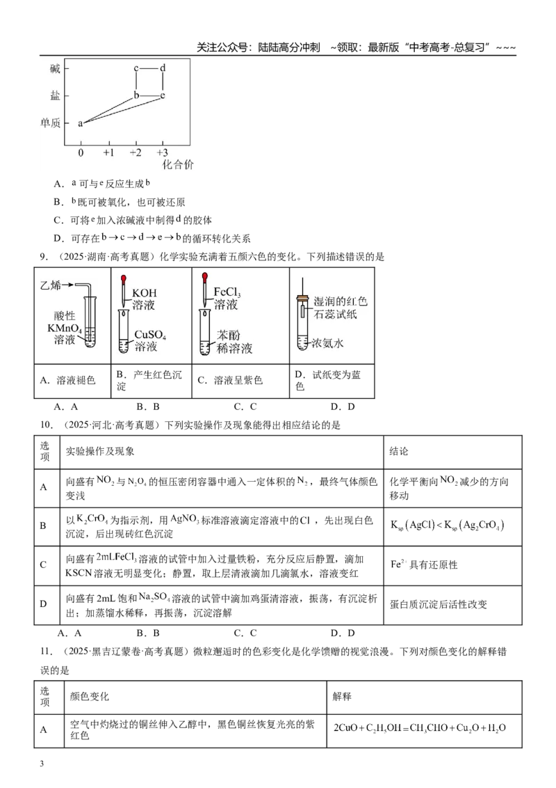 《高三化学一轮复习专题集训08铁及其化合物_05-化学-高考总复习_一轮复习_2026年-化学高考一轮复习_22026届高三化学一轮复习高考化学题型分类练习》第3页预览