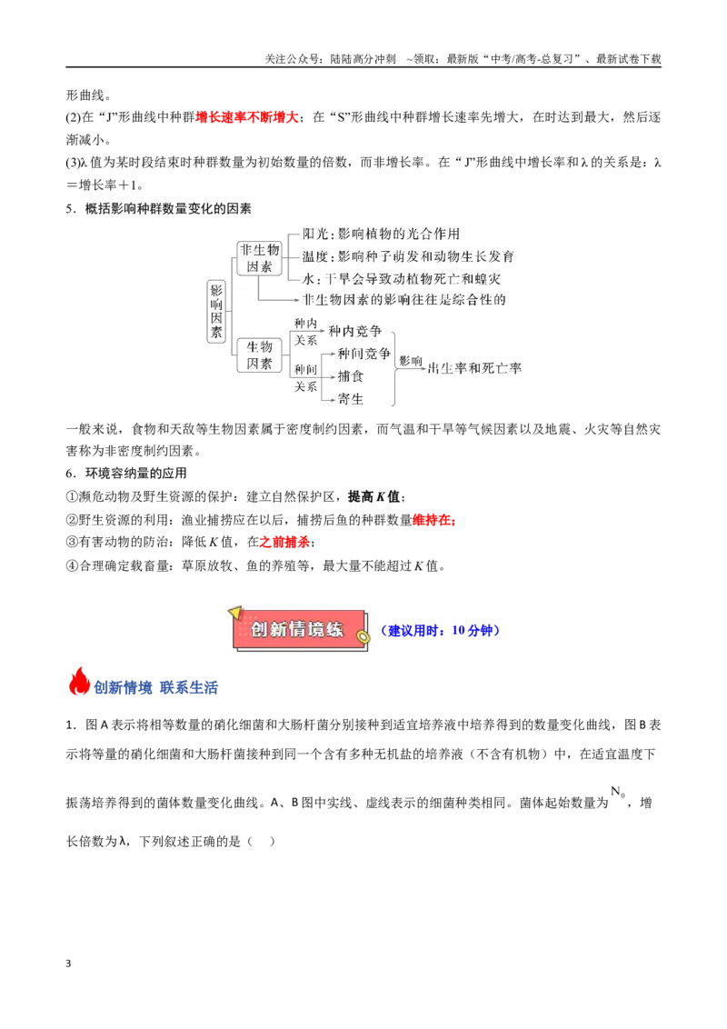 《专题15种群及其动态（原卷版）_06-生物-高考总复习_专项复习_2025年_2025年高考生物重难点讲义专练（新高考通用）》第3页预览