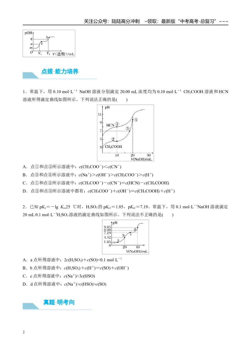 《（重点·方法·点拨）第50讲反应过程中溶液粒子浓度变化的图像分析-（学生版）_05-化学-高考总复习_一轮复习_2026年-化学高考一轮复习_2026年高考化学大一轮复习卓越讲义重难点-G355_资料》第2页预览