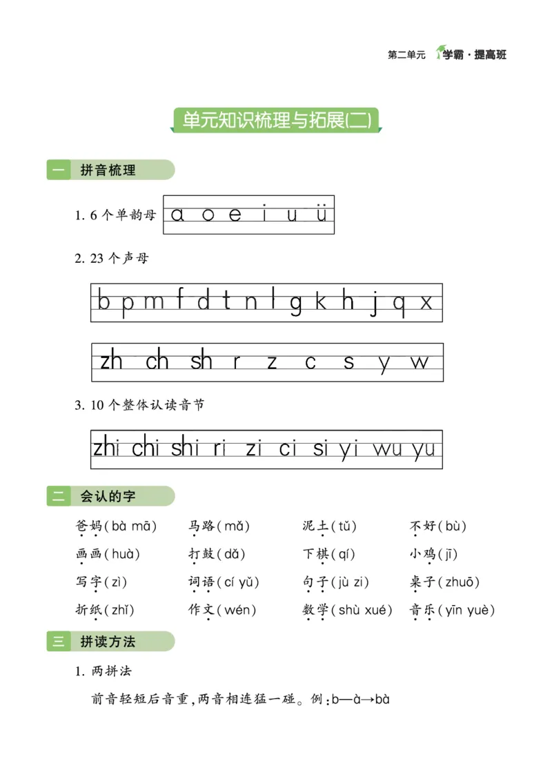 《语文1上知识梳理_小学1-6年级全科全套_1-6年级全科上册_一年级_语文_语文一上单元考点归纳》第3页预览
