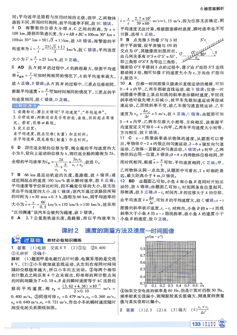 《答案_2027高中《天星一遍过》必修第一册（物理）（人教版）》第5页预览