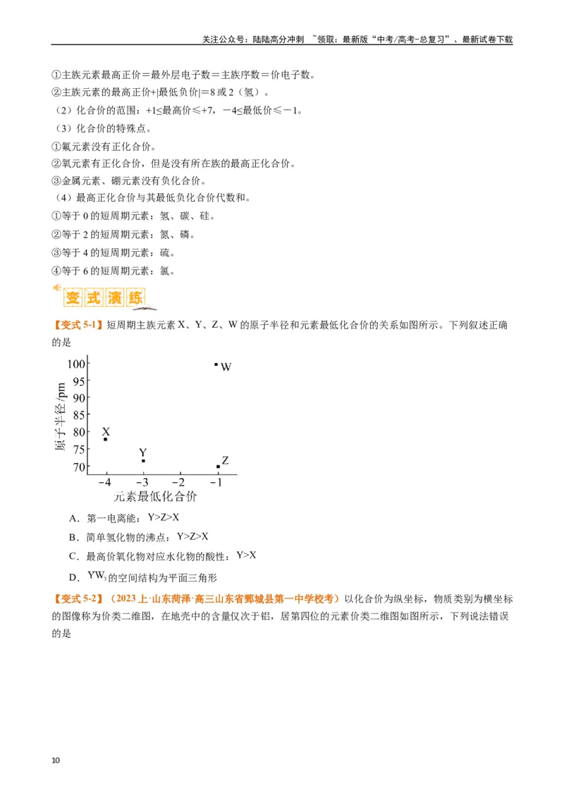 《题型08元素周期律推断（原卷版）_05-化学-高考总复习_二轮复习_2024年_2024年新高考化学二轮复习热点题型归纳与变式演练》第10页预览