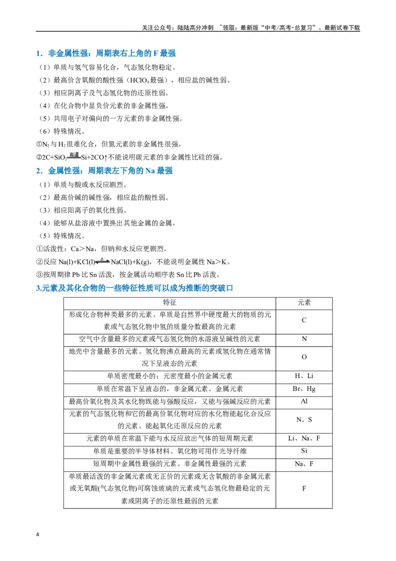 《题型08元素周期律推断（原卷版）_05-化学-高考总复习_二轮复习_2024年_2024年新高考化学二轮复习热点题型归纳与变式演练》第4页预览