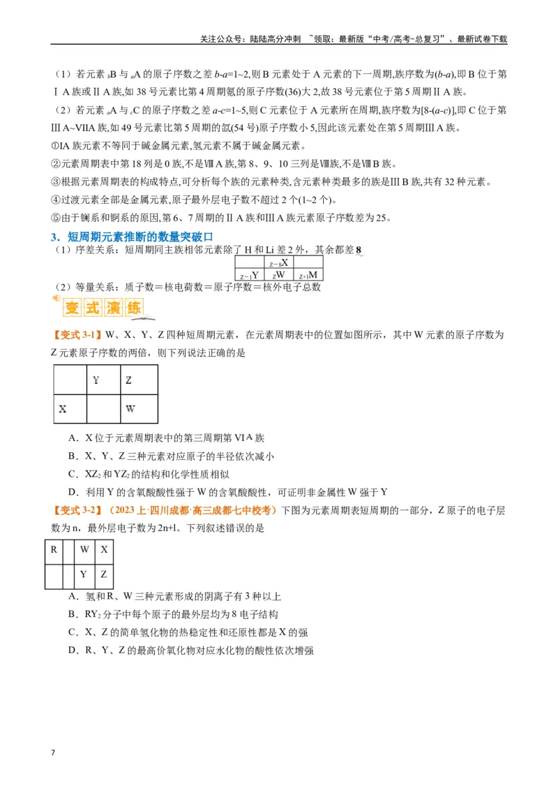 《题型08元素周期律推断（原卷版）_05-化学-高考总复习_二轮复习_2024年_2024年新高考化学二轮复习热点题型归纳与变式演练》第7页预览