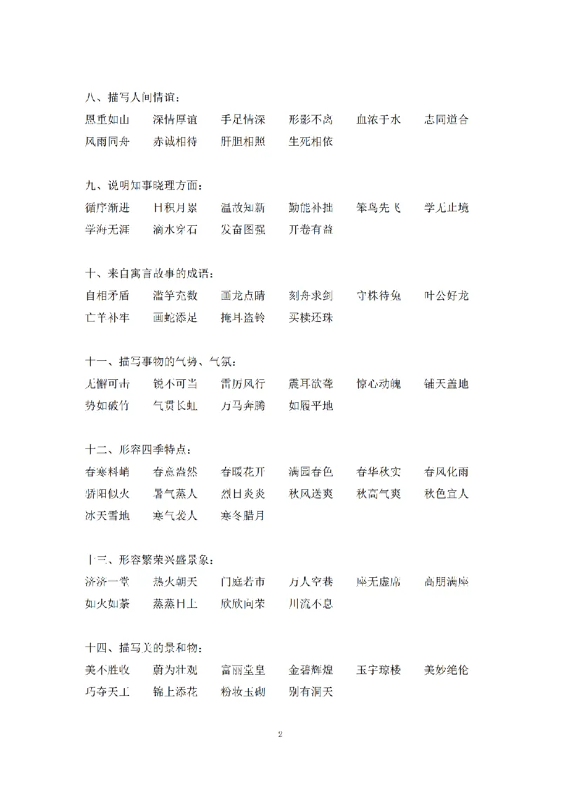 《小学语文1-6年级成语分类超强总结_小学1-6年级全科全套_1-6年级全科上册_三年级_语文_语文三上各类考点归纳》第2页预览