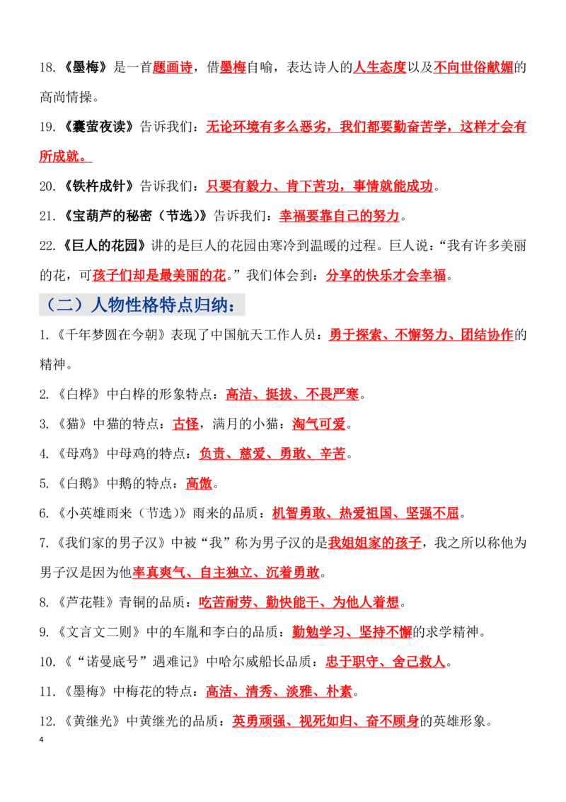 《四年级语文下册知识点归纳总复习(1)_小学1-6年级全科全套_1-6年级全科下册_四年级_其他补充资料_热门资料_语文》第4页预览
