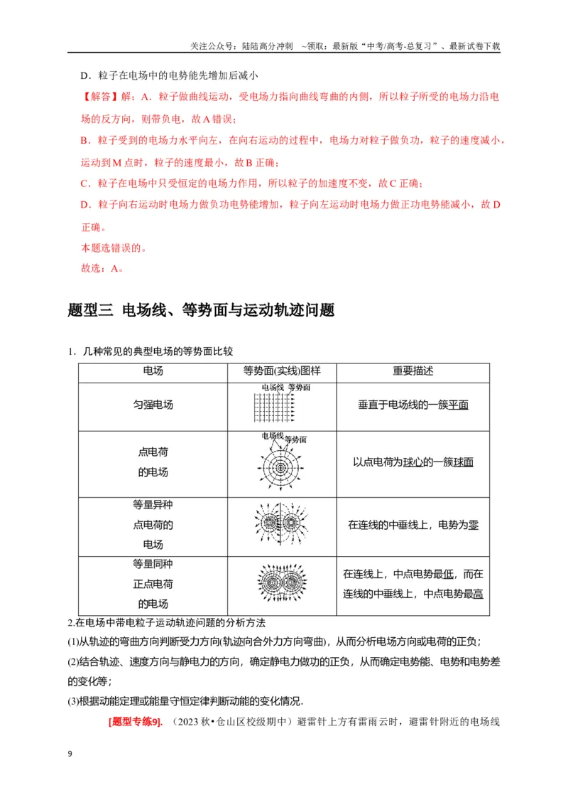 《专题16电场能的性质（解析版）_04-物理-高考总复习_专项复习_2024年_2024高考物理热点知识清单题型讲练高考复习全国通用_资料》第9页预览
