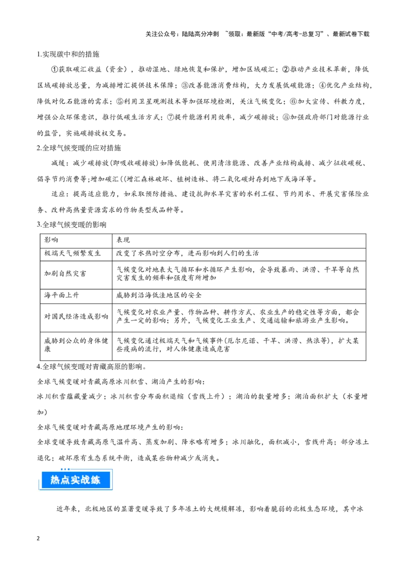 《热点04气候变化与可持续发展（学生版）_07-地理-高考总复习_专项复习_2025年_2025年高考地理重难点讲义专练（西北四省专用）》第2页预览