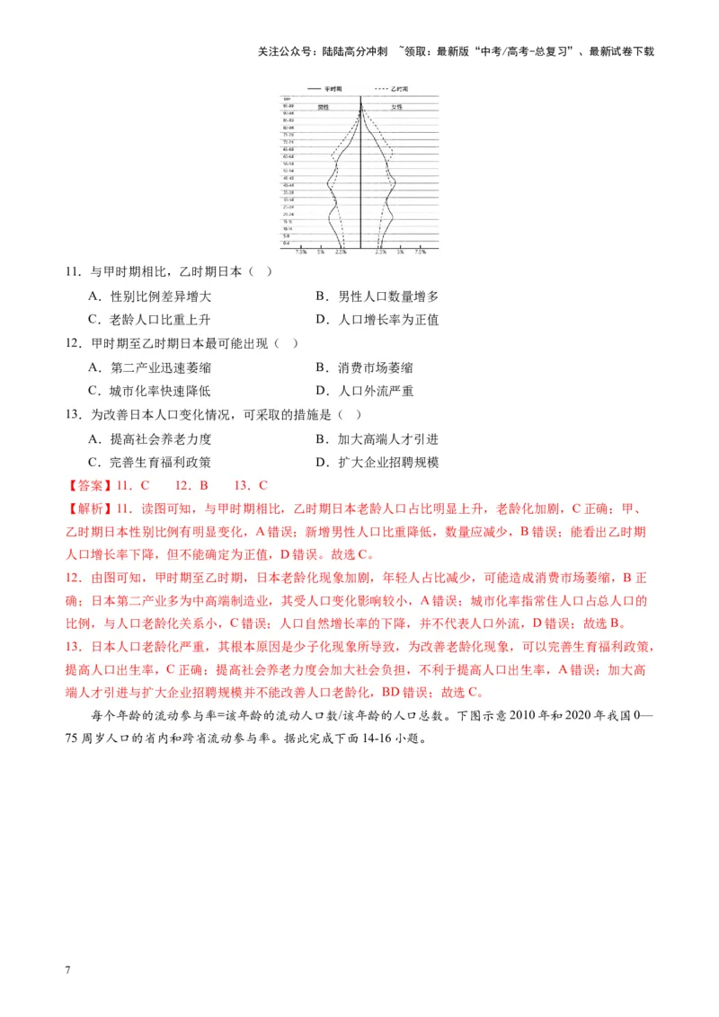 《热点01中国人口转变的趋势和问题-（解析版）_07-地理-高考总复习_专项复习_2024年_2024年高考地理热点专题解读与训练_资料》第7页预览